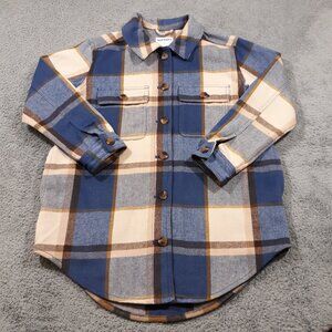 Old Navy Flannel Shirt Shacket Button Up Womens Medium Long Pockets Heavyweight